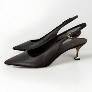 Elegant Black Slingback Heels - Katy Perry The Oceanview Sling back Softy Nappa